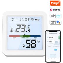 Tuya ZigBee Temperatur- und Luftfeuchtigkeitstester, hintergrundbeleuchteter LCD-Bildschirm, Handy-App, Fernbedienung, intelligente Verknüpfung,