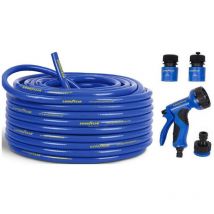 Kit arrosage Tuyau 25mètres ø 13 mm Anti torsion + Pistolet Multi-jets 9 fonctions Goodyear
