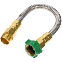Feiyue - tuyau d'arrosage court en acier inoxydable de 1 pi avec connecteur métallique femelle à femelle, rallonge de tuyau d'arrosage