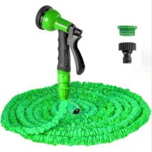 Tuyau d'arrosage extensible de 15m, tuyau arrosage flexible de 15 m avec buse de pulvérisation à 8 motifs tuyaux d'arrosage rétractable Largeight