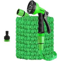 Tuyau d'arrosage extensible de 7.5m/15m/30m/37.5m/45m/60m avec 8 mode pulvérisation, Adaptable 1/2' et 3/4' raccords de connecteur, hose-Tuyau