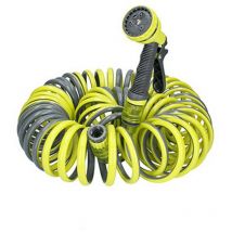 FSKMES002 kit complet de tuyau flexible en spirale de 15m de longueur, pistolet de pulvérisation de avec 6 fonctions, connecteurs de pistolet de
