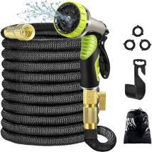 Tuyau d'arrosage Flexible Extensible 30M / 100FT Arrosage de Jardin avec Buse de Pulvérisation Haute Pression à 4 couches avec noyau en latex avec