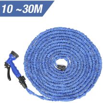 Tuyaux d'arrosage extensible rétractable avec Pistolet 7 fonctions pour Jardin, Irrigation, Nettoyage - 100FT / 10M - 30M - Bleu