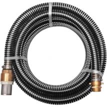 Largeight - Tuyau d'Aspiration avec Raccords en Laiton 4 m Noir Pompes de Jardin