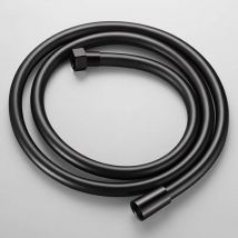 Tonchean - Tuyau de douche flexible en pvc noir de 2m, pour pomme de douche à main de salle de bain