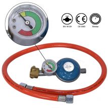 Tuyau de gaz + détendeur avec manomètre Régulateur de gaz 80CM Régulateur propane butane