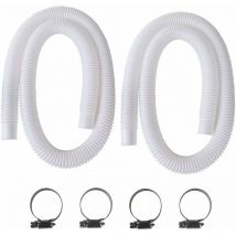 Tuyau de Piscine, 2Pcs 32mm Tuyau pour Piscine Hors Sol, 150cm/59in Tuyau pour Pompe de Piscine pour Intex 330 gph, 530 gph et 1000 gph
