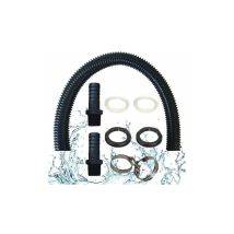Tuyau De Raccordement Du Recuperateur d Eau De Pluie, y Compris 2 Douilles De Tuyau Avec Contre-Écrou - Kit De Raccordement Pour Tonneau De Pluie
