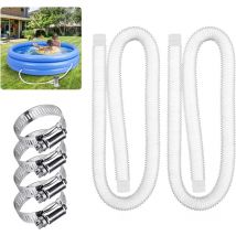 Tuyau de Rechange pour Piscine de 1,25 po de diamètre pour piscines Hors Terre, Piscine avec Pince métallique pour Pompe de Filtre Intex - 1,5 mètre
