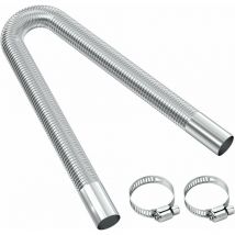 Tuyau d'échappement, 60cm Portable Flexible Tuyau d'échappement en Acier Inoxydable avec 2 Colliers en Acier IOnoxydable, Tuyau d'Echappement de