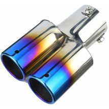 Tuyau d'échappement double modifié par la voiture, gorge de queue d'extrémité de silencieux arrière universel en acier inoxydable - Jeffergarden