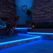 Globo - Tube de décoration guirlande lumineuse en plastique transparent 24 LEDs bleues/m