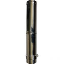 Longueur droite ajustable 420 à 670 mm double paroi - ø int/ext: 80-130