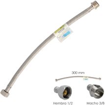 Tuyau Flexible Inox Mâle 3/8 - Femelle 1/2 - 300mm