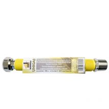 Tuyau de gaz extensible en acier inoxydable 1/2'M 3/4''F 200 / 400 mm jaune inox norme uni 11353