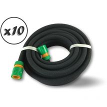 Tuyau goutte à goutte système poreux Longueur 12 mètres Avec connecteurs - Lot de 10 - Tuyau 12 mètres