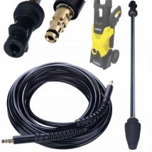 Tuyau haute pression Rosfix 10m Click-Click pour nettoyeur haute pression Kärcher K2 K3 K4 K5 K6 K7 + lance, buse rotative, buse turbo métallique