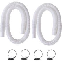 Tuyau Piscine 32mm, 2Pcs Tuyau pour Piscine Hors Sol, 150cm/59in Tuyau de Rechange pour Intex 330 gph, 530 gph et 1000 gph