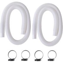 Tuyau Piscine 32mm, 2Pcs Tuyau pour Piscine Hors Sol, 150cm/59in Tuyau de Rechange pour Piscine, Tuyau pour Pompe de Piscine pour Intex 330 gph, 530