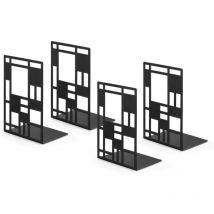 Serre Livre, Serre Livres Noir, Cale Livre en Métal, Serre-Livres, Innovant Presse Livre(2 Paire)- Bloc Livre pour Enfants, Bureaux, Écoles, Salons,