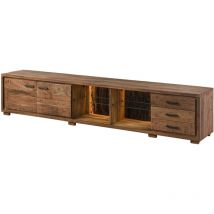 Massivmoebel24 - TV-Board Akazie 235x40x47 natur lackiert bark 116