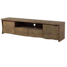 Massivmoebel24 - Tv-board Mango 200x45x50 Braun Geölt / Sandgestrahlt Pure Mango 121