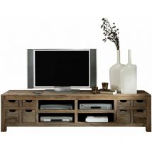 Massivmoebel24 - TV-Board Sheesham 200x50x50 grau geölt nature grey 42