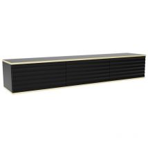 TV-Hängemöbel mit 3 Türen - mdf - Schwarz & Goldfarben - alesar von Pascal Morabito