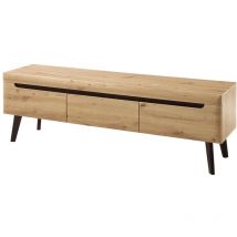 Lomadox - tv Lowboard 160cm im skandinavischen Design TIROL-61 Eiche Artisan mit schwarz, b/h/t ca. 160/50/40cm
