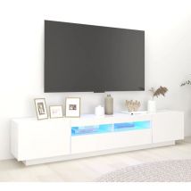 Maison Chic - TV-Lowboard für Wohnzimmer tv Schrank TV-Möbel mit LED-Leuchten Weiß 200x35x40 cm DE77674