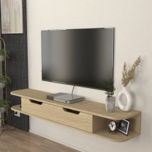 [en.casa] - TV-Lowboard hängend Karjali 150x30x19 cm Eicheoptik