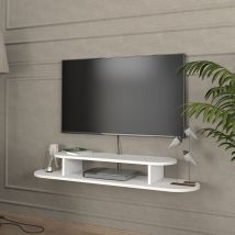 [en.casa] - TV-Lowboard hängend Targema 120x30x16 cm Weiß