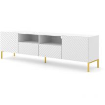 Bim Furniture - Tv-schrank Surf 200 Cm 2d2s Mattes Weiß Gefräst