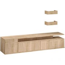 Tv-möbel Aus Holz "alika" - 180 X 35 X 45 Cm - Eiche
