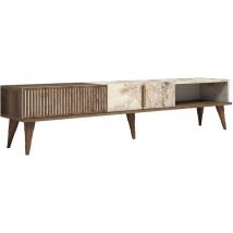 Tv-möbel Aus Holz "milan" - 180 X 35 X 40 Cm - Nussbaumweiß