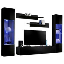 TV-Möbel fly A3 im Design, glänzend schwarz + led. Modernes und trendiges Hängemöbel für Ihr Wohnzimmer.