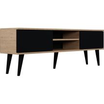 Tv-möbel Toronto , Schwarz Und Holzoptik, 160cm