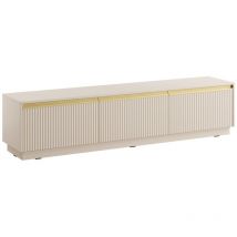 TV-Möbel zum Aufhängen oder Aufstellen mit 3 Türen - mdf - Beige & Goldfarben - posinia von Pascal Morabito