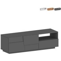 Meuble Tv Salon Design Moderne 2 Portes 1 Tiroir 150x44x46cm Trevis - Anthracite