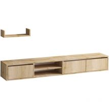 Mobilier1 - TV-Schrank 3 Türen 2 Fächer Eiche Saphir Dekor L180 cm - heka