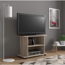 Mobile tv basso con ruote Yogi Cm 80 x 40 x 60H colore Rovere Sonoma