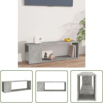 Devenirriche - The Living Store Tv-schrank Betongrau 100x24x32 Cm Holzwerkstoff - Tv Schrank - Holzwerkstoff - Betongrau - Wohnraum - Wohnzimmermöbel