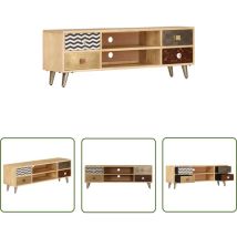 The Living Store TV-Schrank 120x30x40 cm Massivholz Mango - tv Schrank - Mangoholz - Wohnzimmerschrank - Regal - Sideboard