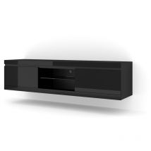 Bim Furniture - TV-Schrank net 180 cm hängend oder stehend schwarz matt / glänzendes schwarz