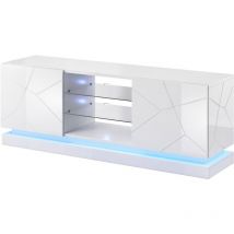 Bim Furniture - TV-Schrank qiu 160 cm hochglanz weiß + led