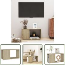 The Living Store TV-Schrank Sonoma-Eiche 60x24x32 cm Holzwerkstoff - TV-Schrank - Holzwerkstoff - Sonoma-Eiche - Wohnraum - Dekoration