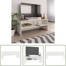 Longziming - The Living Store TV-Schrank Weiß 100x40x40 cm Holzwerkstoff - tv Schrank - Holzwerkstoff Möbel - Weißer tv Stand - Wohnzimmerschrank