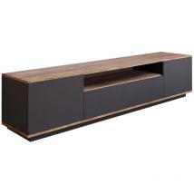 TV-Möbel Tyro – 180 cm – Atlantik-Kiefer – Anthrazit – 100% melaminbeschichtete Spanplatten – Einfache Montage
