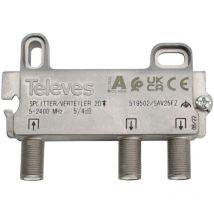 Tv splitter 2d 5-2400mhz 5/4db f Televes 519502